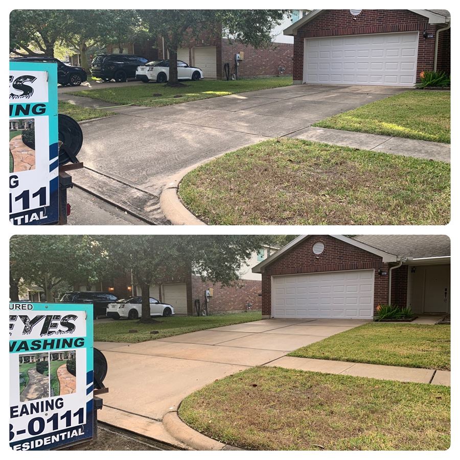 Driveway concrete cleaning in league city tx