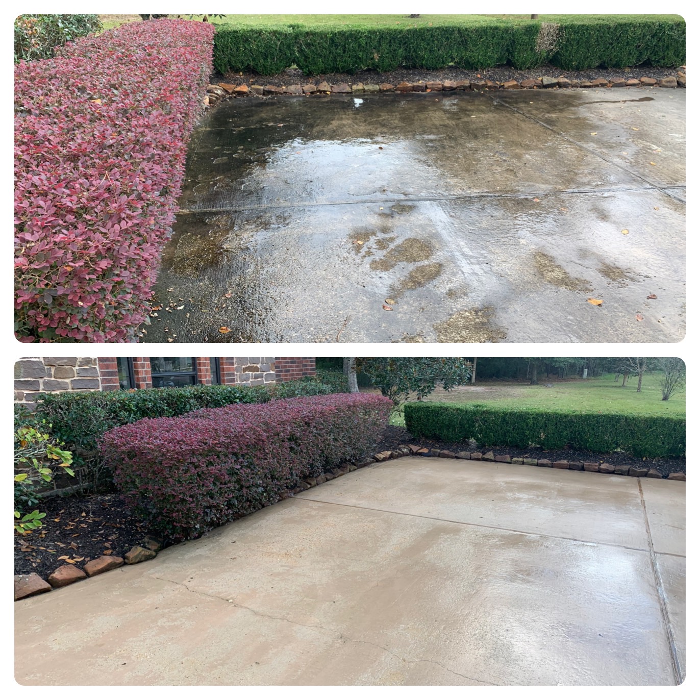 House wash concrete clean baytown