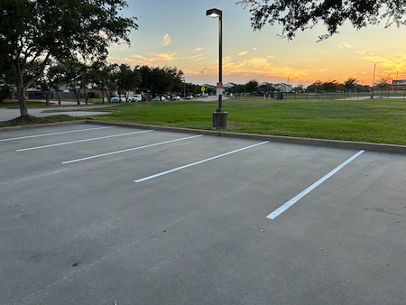 Parking lot striping